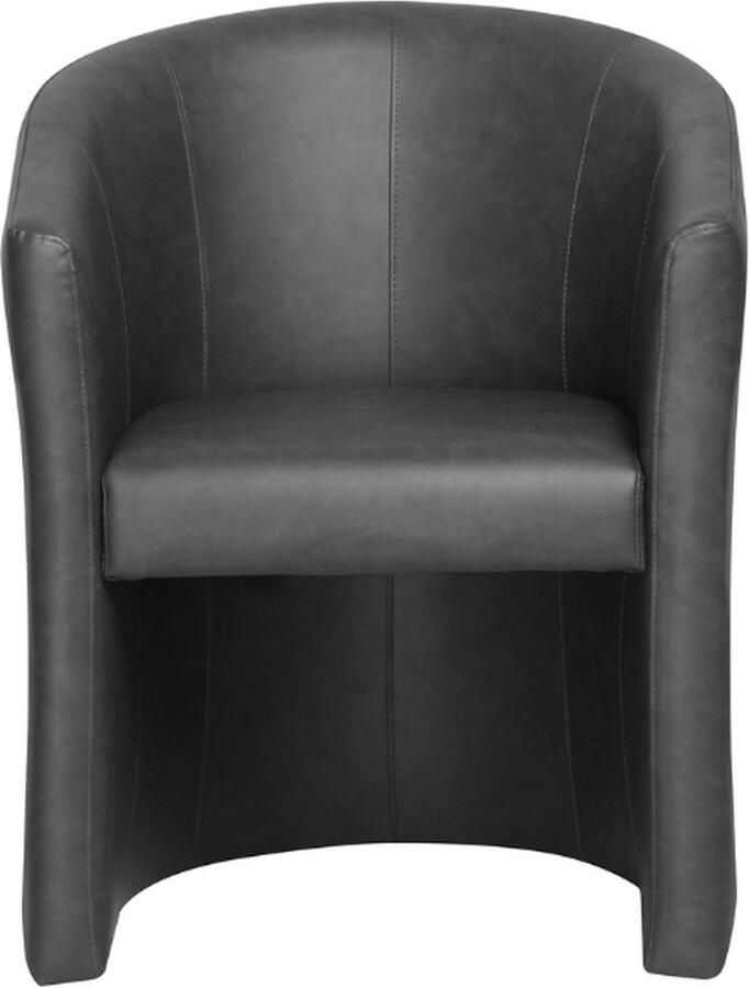 Rousseau Charlie' PU donkergrijze Kuipstoel H-H 81 x B-L 64 x D-P 62 cm