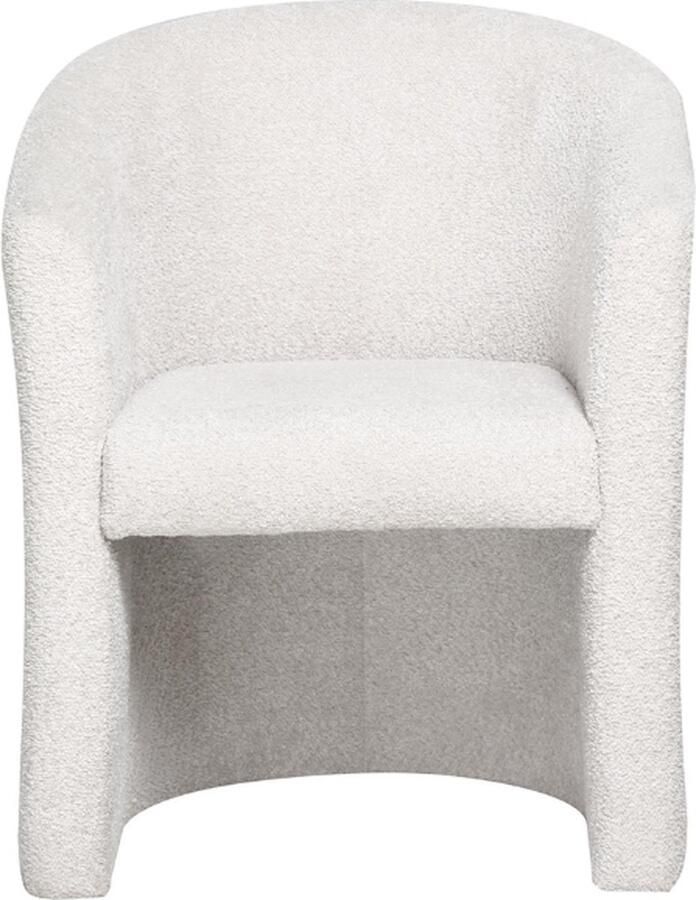 Rousseau Charlie' Zandkleurige Bouclé kuipstoel Spaanplaat en stof Bekleding H 81 x B 64 x D 62 cm