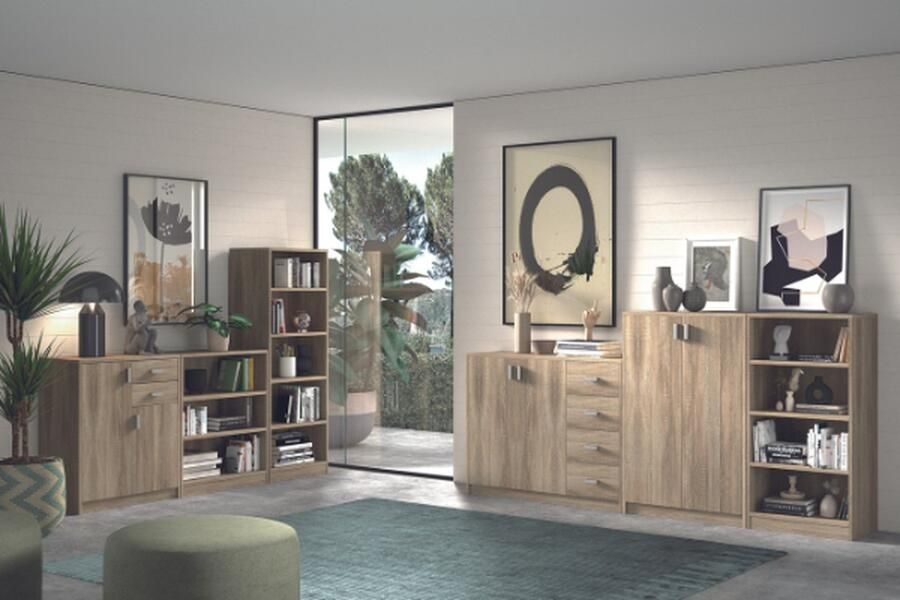 Rousseau Dressoir Kast 'Space' 2 Deuren 2 Laden Sonoma - Foto 4