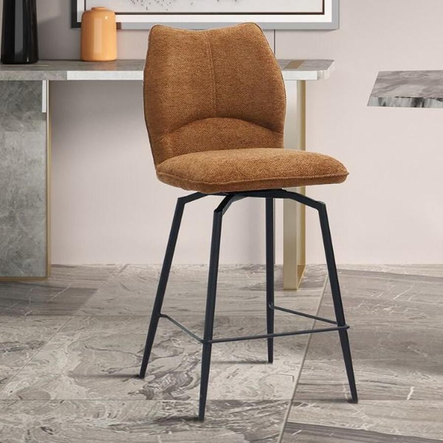 Rousseau Draaibare barstoel Lara 48 x 56 x 103 cm Rust-design Set van 2