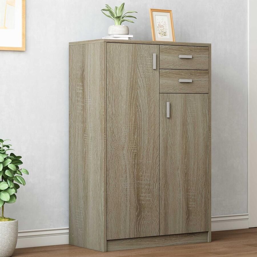 Rousseau Dressoir Kast 'Space' 2 deuren 2 laden Sonoma