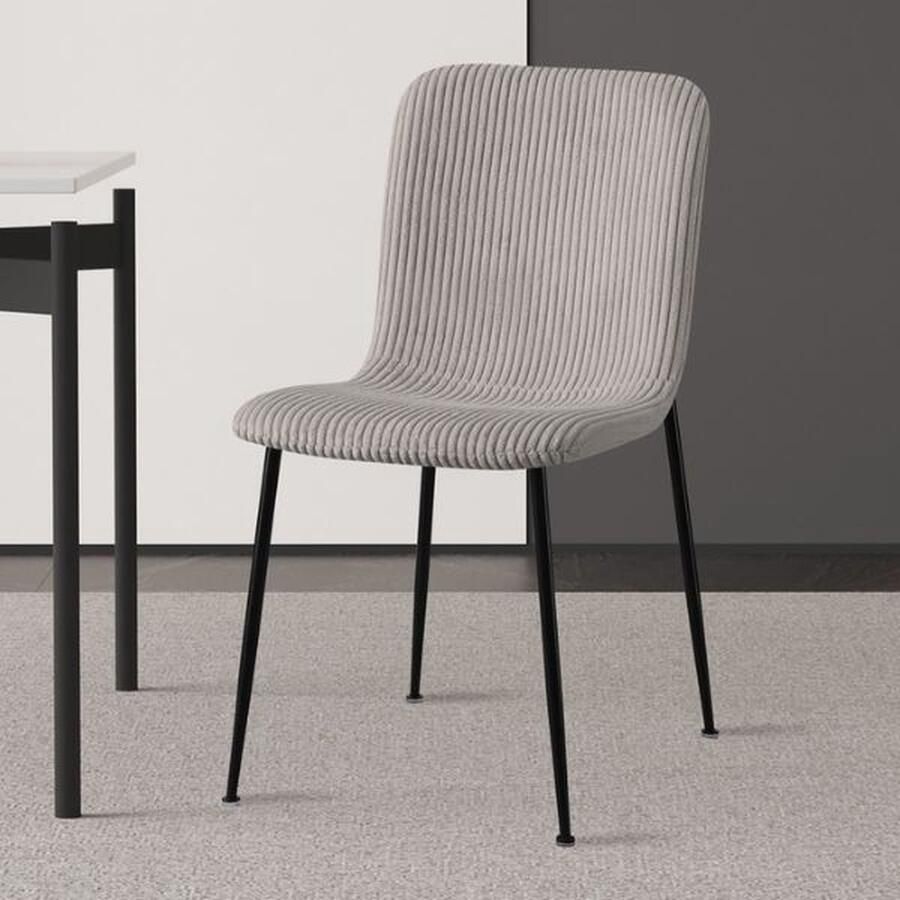 Rousseau Eetkamerstoel Alice 42 x 57 x 82 cm Lichtgrijs Set van 2