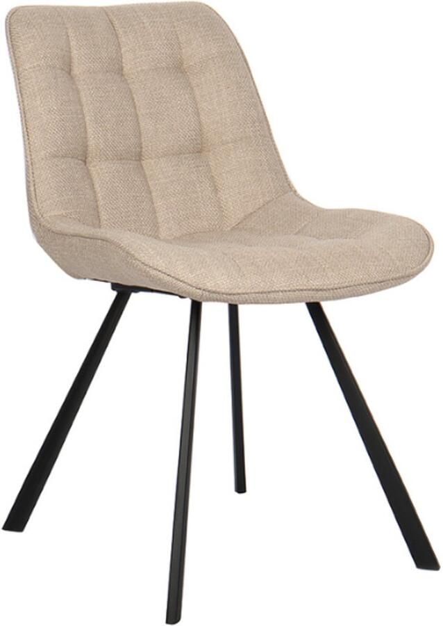 Rousseau Eetkamerstoel Ariba met metalen poten beige Set van 2 - Foto 2