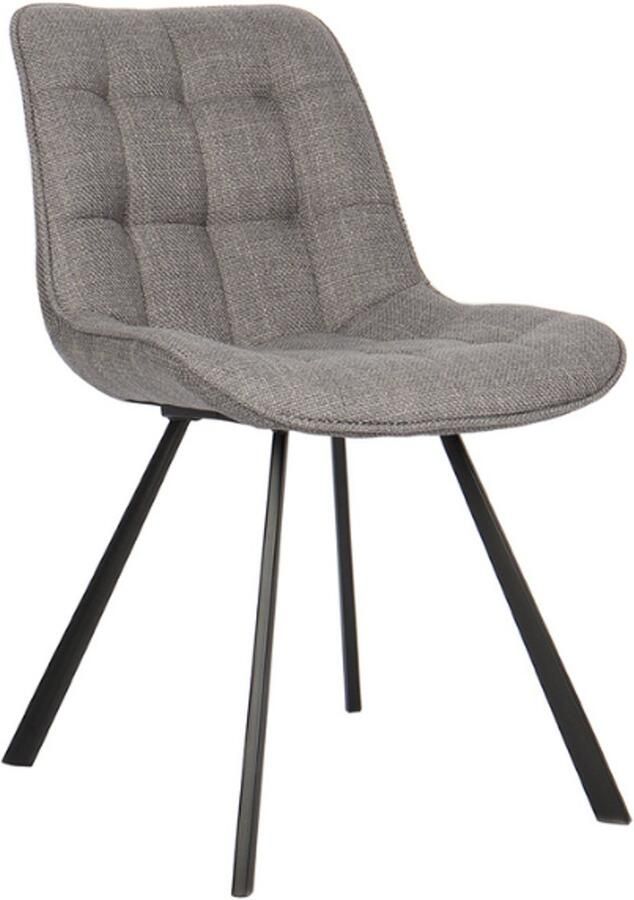 Rousseau Eetkamerstoel Ariba met metalen poten lichtgrijs Set van 2 - Foto 3