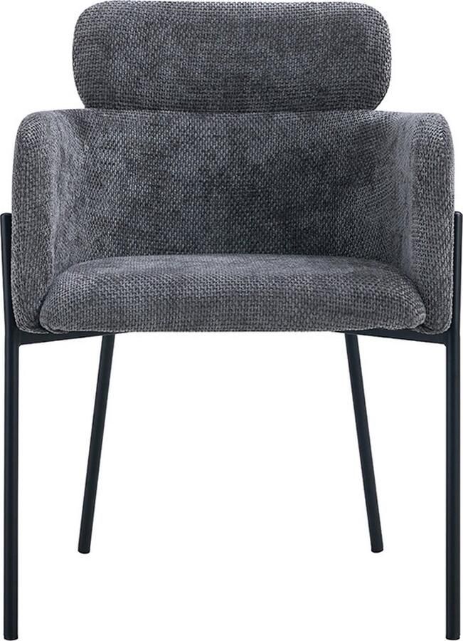 Rousseau Eetkamerstoel Naomi 60 x 60 x 83 cm Donkergrijs Set van 2 - Foto 3