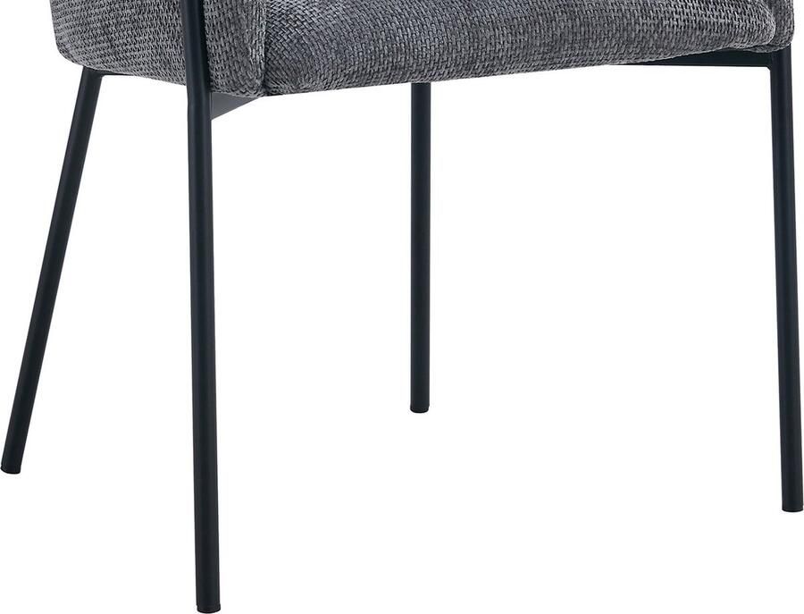 Rousseau Eetkamerstoel Naomi 60 x 60 x 83 cm Donkergrijs Set van 2 - Foto 2