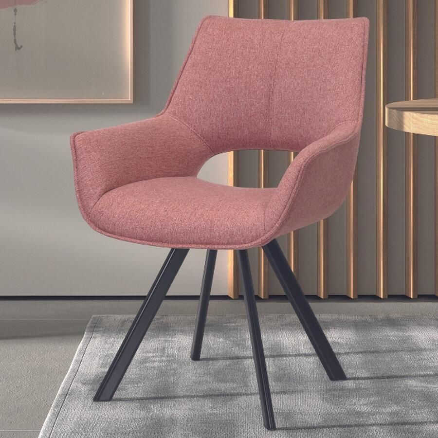 Rousseau Eetkamerstoel Tim-roze set van 2 stuk