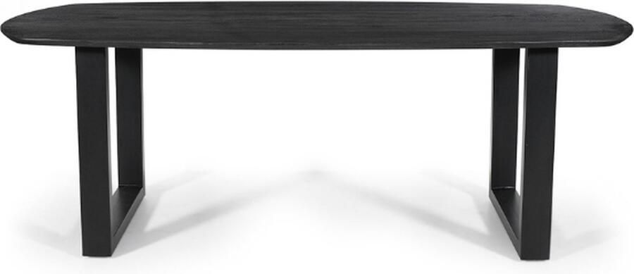 Rousseau Tafel 'Tommy' 220x100 cm Deens Ovaal U-Poot Mango Hout Zwart - Foto 3