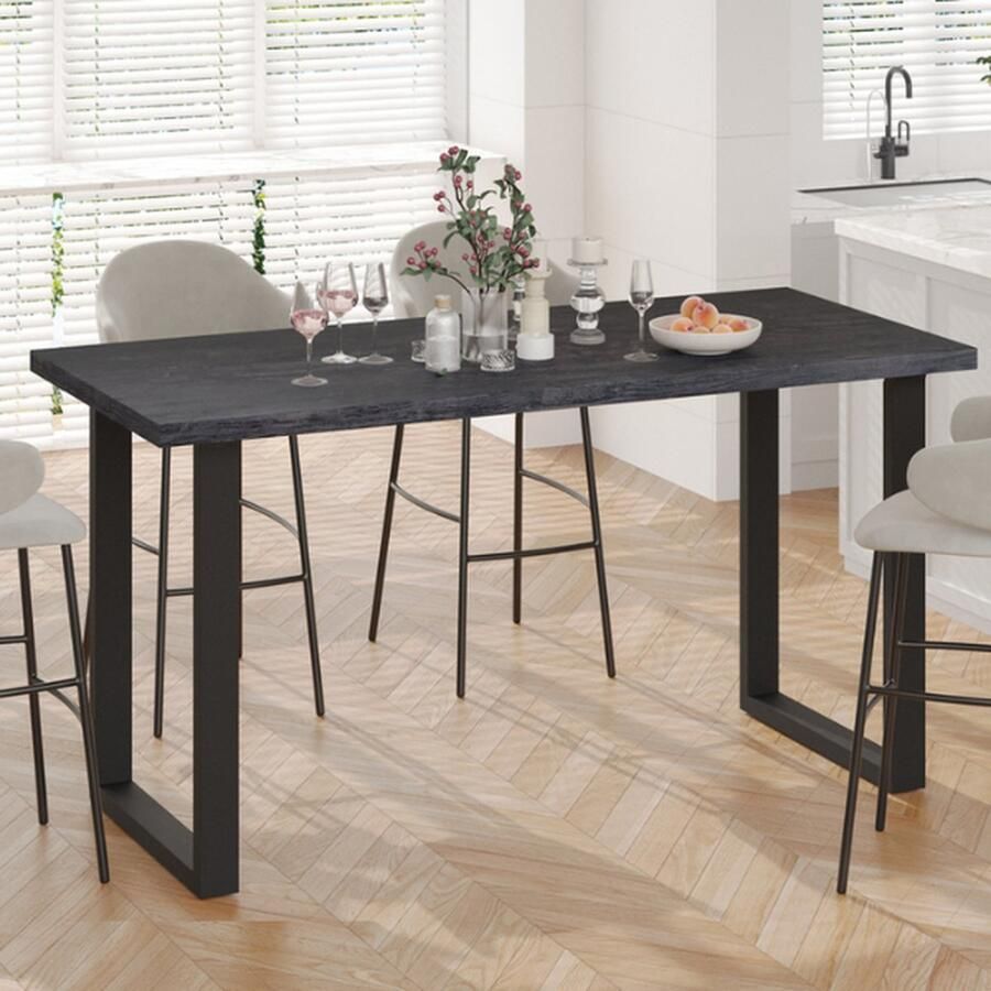 Rousseau EMOB Bartafel Alexander 180x80x93cm donkerbruin Bartafels Bruin MDF; Metaal Bartafels Op voorraad