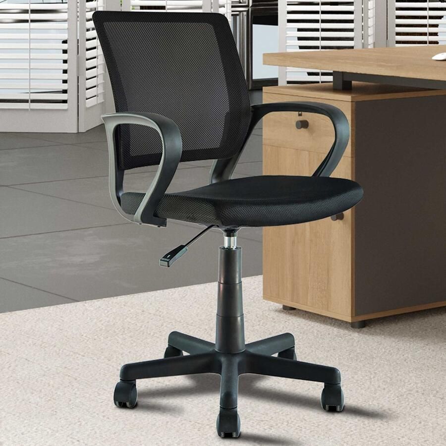 Rousseau EMOB Bureaustoel Pura 54 x 57 x 82 cm Zwart Ergonomische bureaustoelen Zwart Polyester Ergonomische bureaustoelen Op voorraad - Foto 3