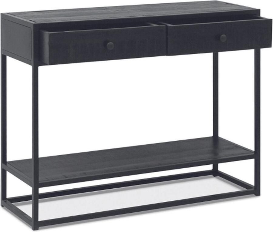 Rousseau EMOB Sidetable Tatum-zwart mangohout Haltafels Zwart Hout; Metaal Haltafels Op voorraad - Foto 2