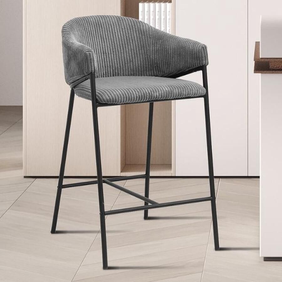 Rousseau Hugo Corduroy Baliekruk Donkergrijs set van 2