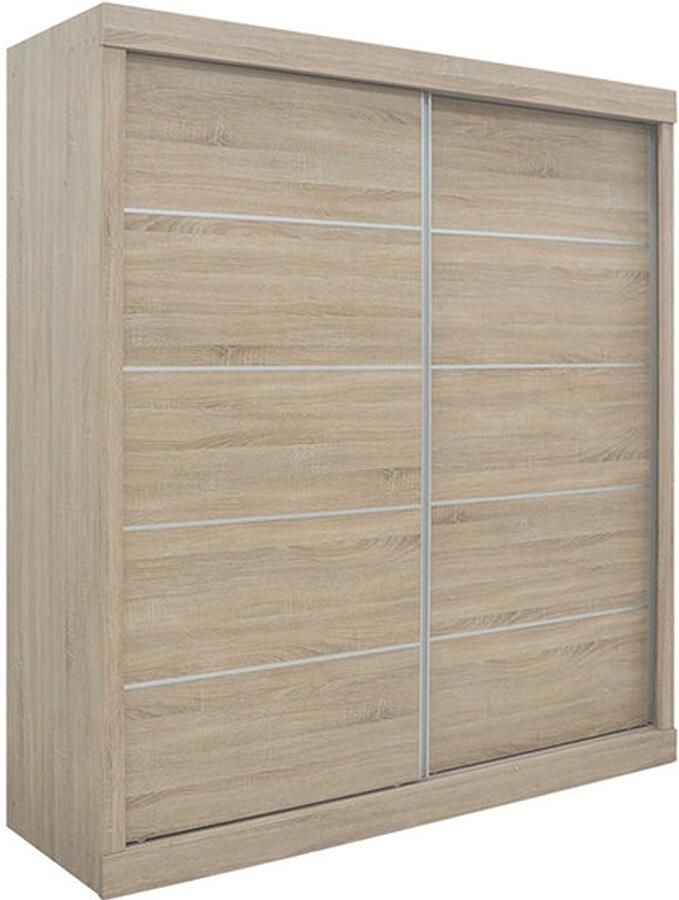 Rousseau Schuifdeurkast Mike 182 5 x 52 5 cm x 197 5 cm Sonoma-afwerking - Foto 2