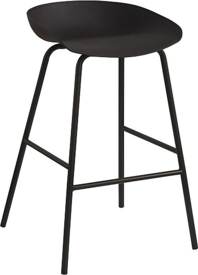 Rousseau lage barkruk Anna zwart keukeneiland zithoogte 67cm