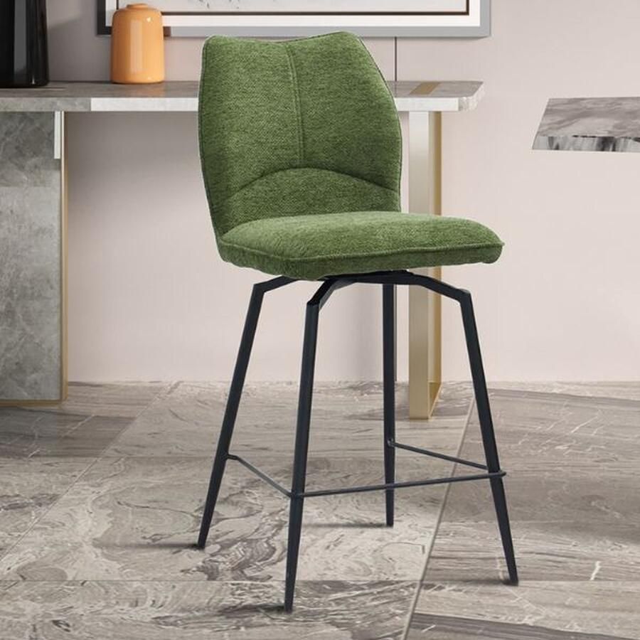 Rousseau Lara Draaibare Baliekruk Groene Stof Metalen Poten 103 x 48 x 56 cm Set van 2