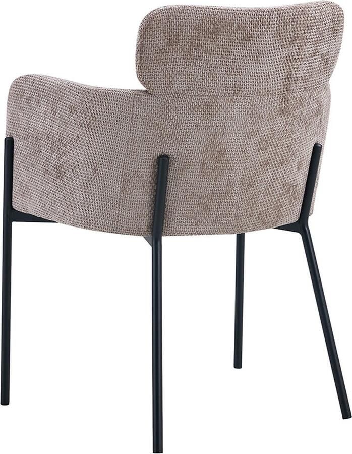 Rousseau Naomi Stoffen Eetkamerstoel Zand Metalen Poten 83 x 60 5 x 60 cm Set van 2