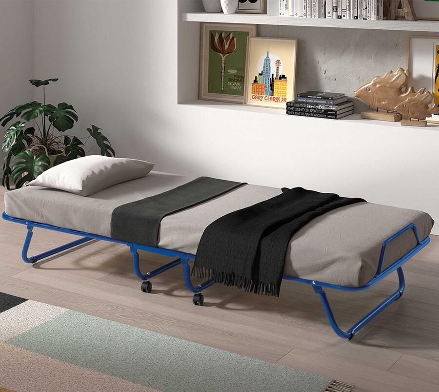 Rousseau Plooibed 'Safari' Metaal 80x190cm + matras 9cm (1c)