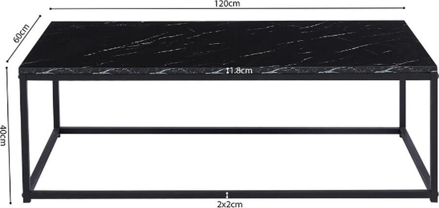 Rousseau Salontafel 'Dallas' Decor Marmer Zwart - Foto 2