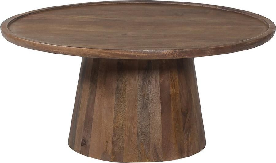 Rousseau Salontafel 'Jules' 80x36 cm Rond Mango Hout Lichtbruin