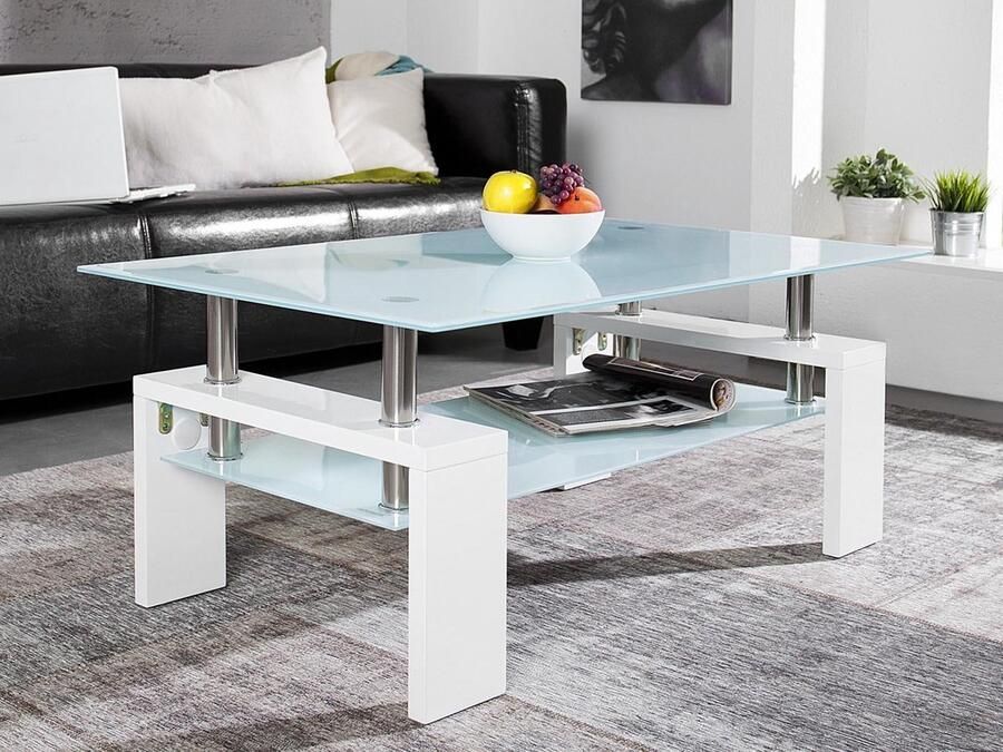 Rousseau Salontafel Alana spaanplaat|glas wit