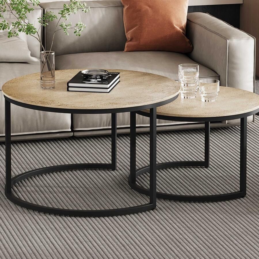 Rousseau Salontafel 'Amira' 2-delig Verouderd Zilver