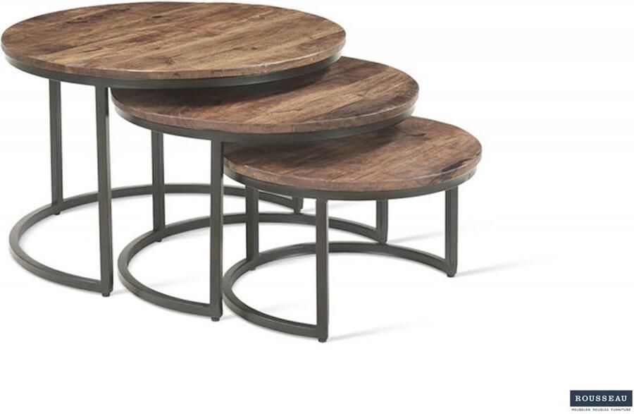 Rousseau Salontafel 'Arnod' 3-delig Mango Hout