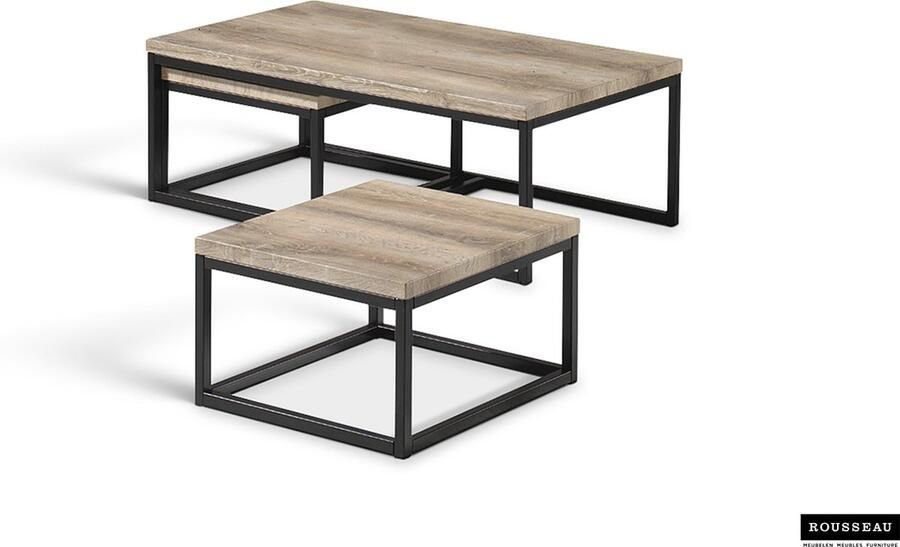 Rousseau Salontafel 'Boston' Decor Glas Marmer Wit - Foto 2