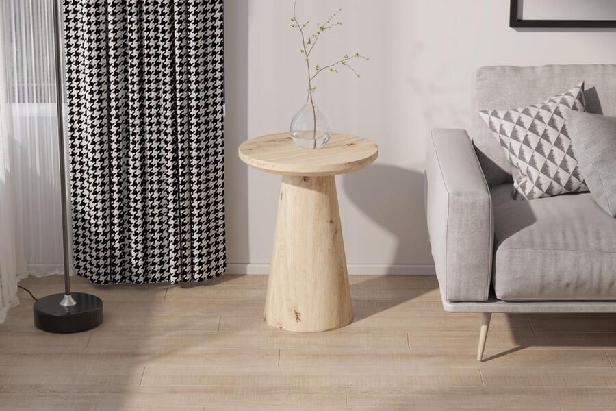 Rousseau salontafel lukas- 45cm rond- decor oude eik
