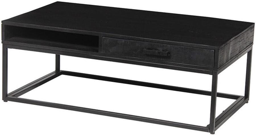 Rousseau Salontafel 'Madeira' met lade Mango Hout Zwart