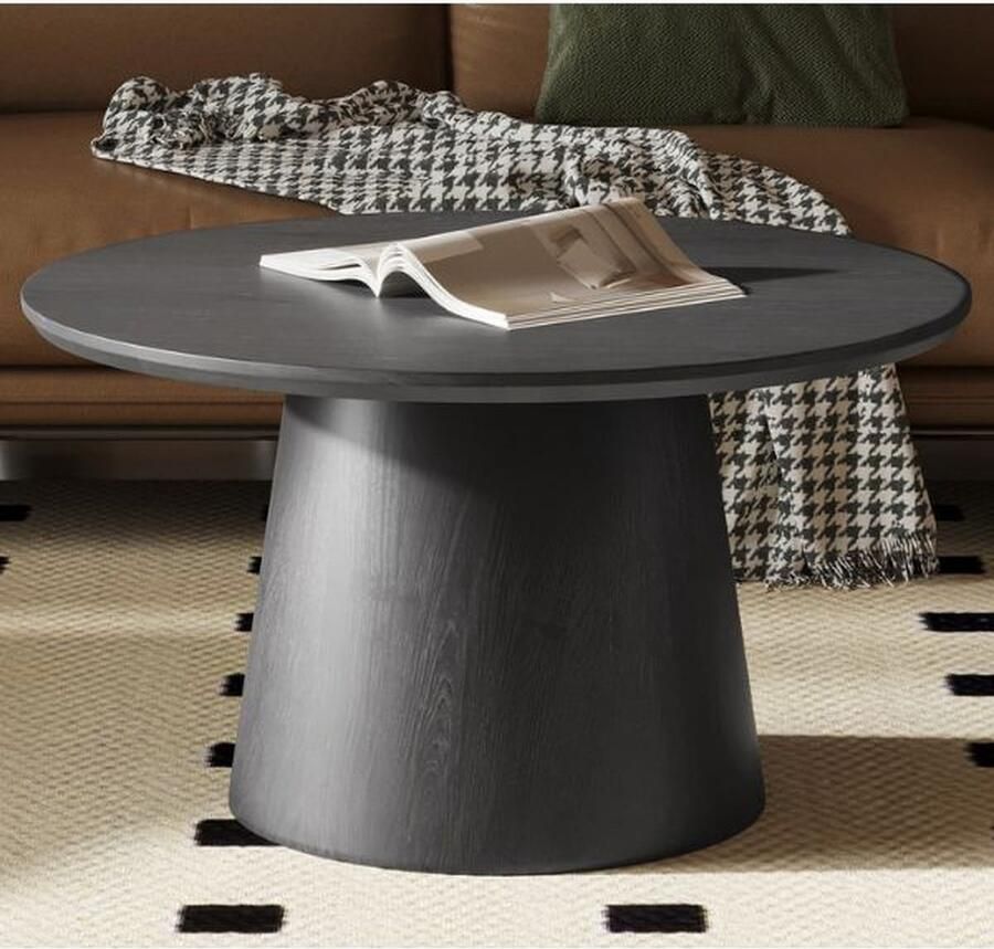 Rousseau Salontafel 'Miklos' 80 cm Rond Decor Donkerbruin