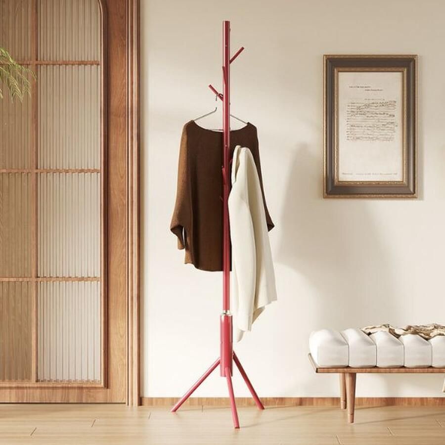 Rousseau EMOB Staande kapstok Kassie Ø48 x 174 cm Rood Metaal Hal & berging Rood Metaal Hal & berging Op voorraad