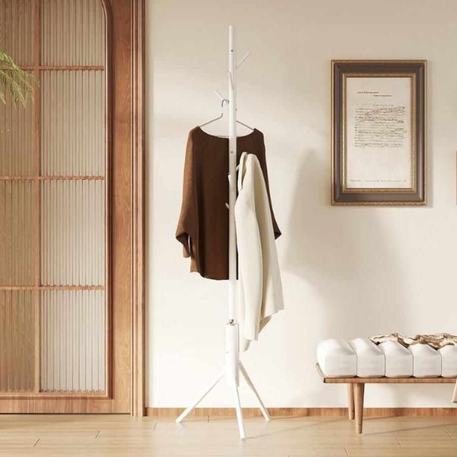 Rousseau EMOB Staande kapstok Kassie Ø48 x 174 cm Wit Metaal Hal & berging Wit Metaal Hal & berging Op voorraad