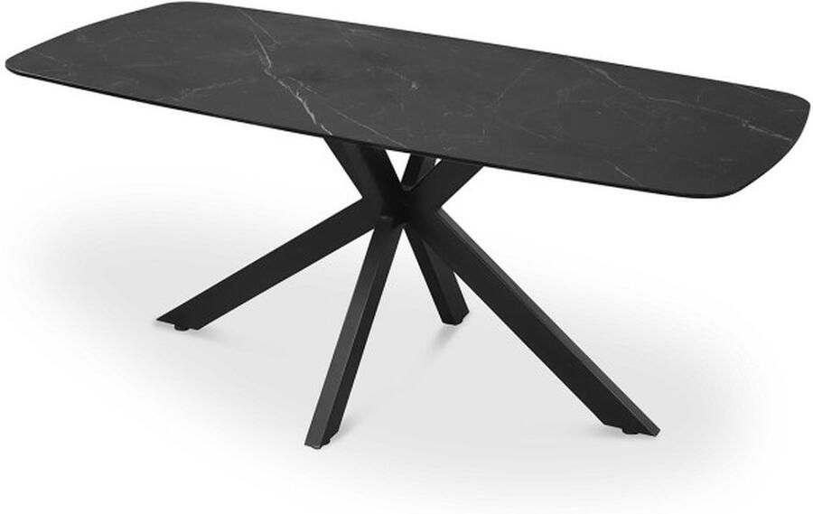 Www.deluxwonen.nl EETTAFEL 'IPELLA' 180 CM DEENS OVALE STEEN ZWART