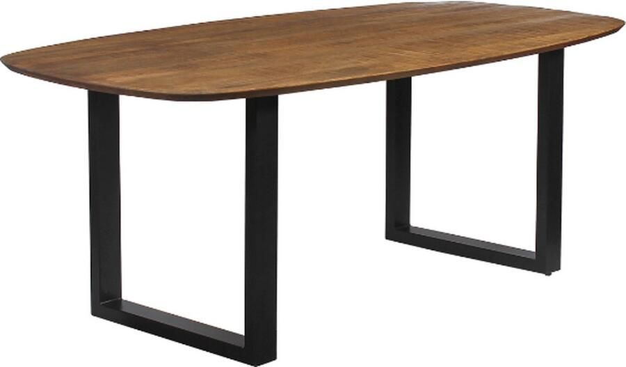 Rousseau Ovale eettafel Isabo 200 x 100 cm mango hout -bruin gecoat