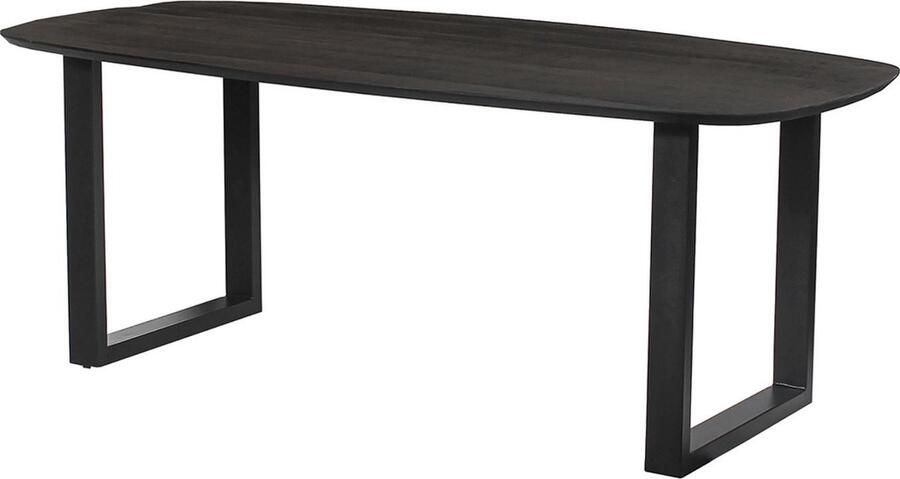 Rousseau Ovale eettafel Isabo 200 x100 cm mangohout zwarte coating