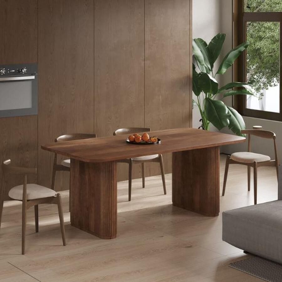 Rousseau Tafel 'Jean' 200 cm Deens Ovaal Mango Hout Lichtbruin