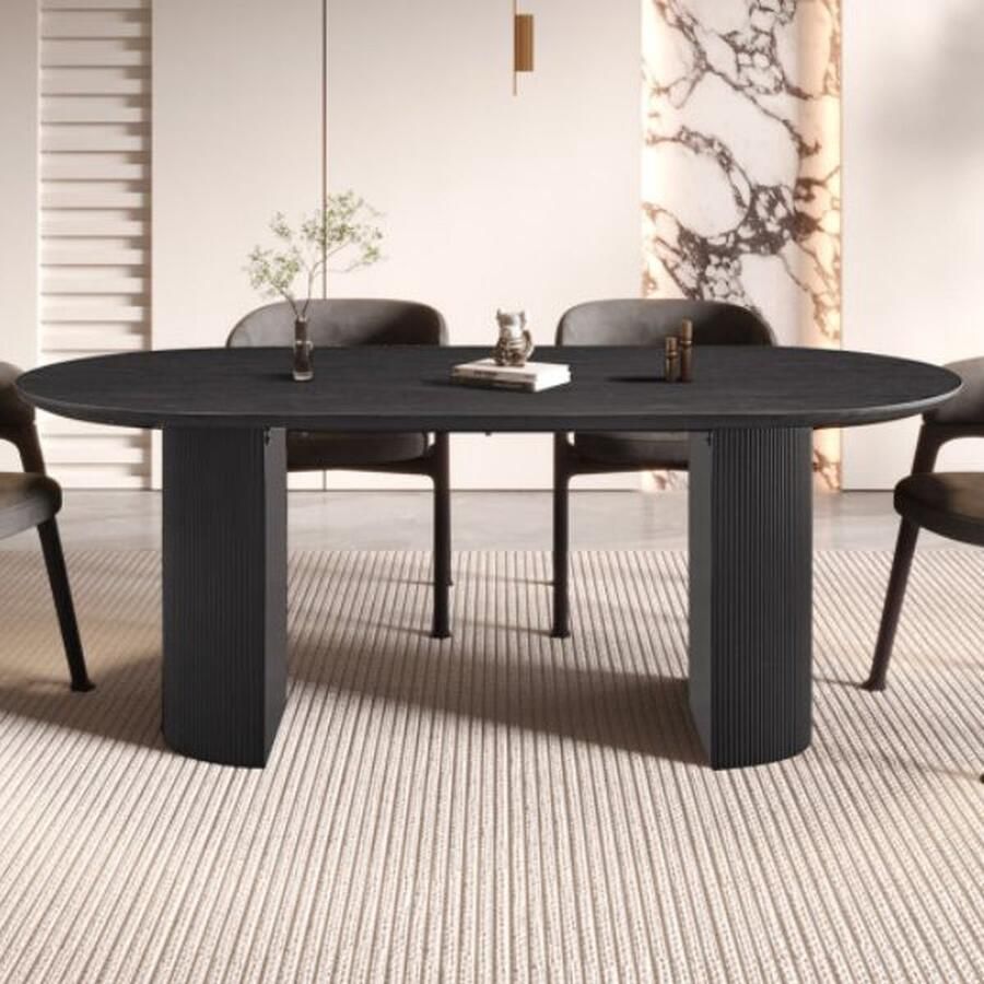 Rousseau Tafel 'Lagos' 200 cm Ovaal Decor Donkerbruin