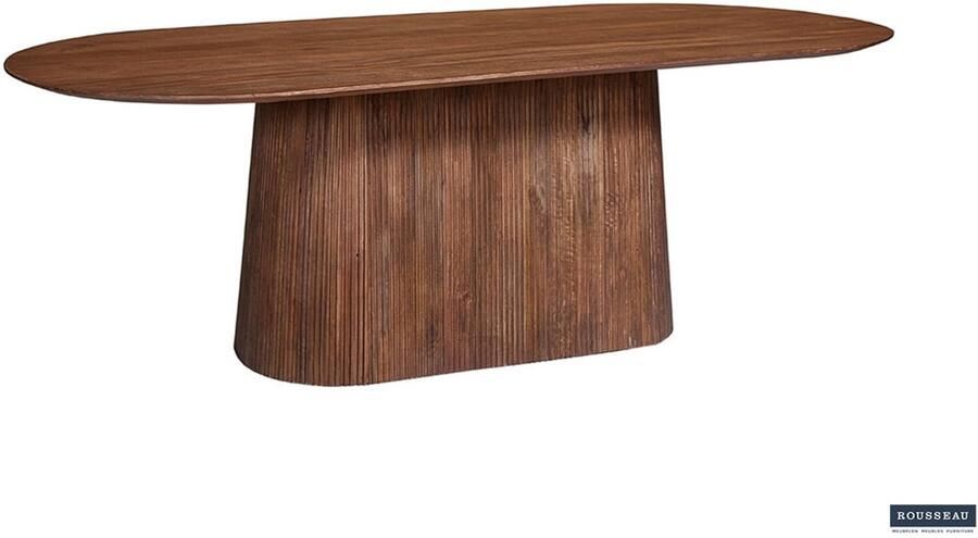Rousseau Miguel Ovale Eettafel 230cm Lichtbruin Massief Magnolia Hout Structuur en Bovenblad - Foto 2
