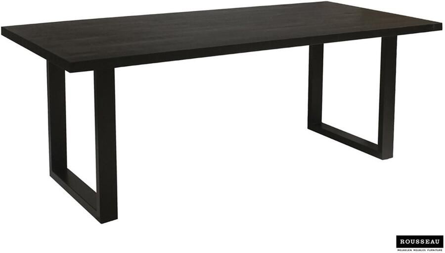 Rousseau Tafel 'Nicola' 180 cm Rechthoekig Mango hout zwart - Foto 2