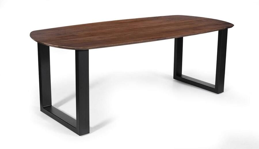 Rousseau Tafel 'Tommy' 220x100 cm Deens Ovaal U-Poot Mango Hout Bruin