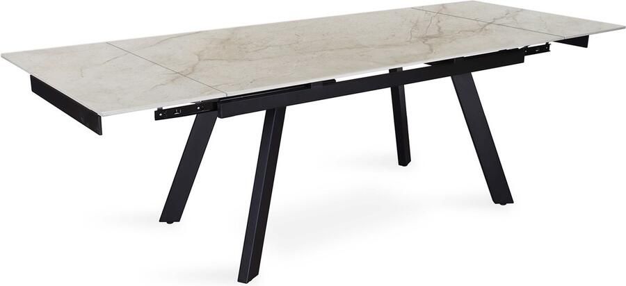 Rousseau Uitschuifbare eettafel Hertha 160 240 x 90 x 76 cm beige steen- imitatie marmer - Foto 2