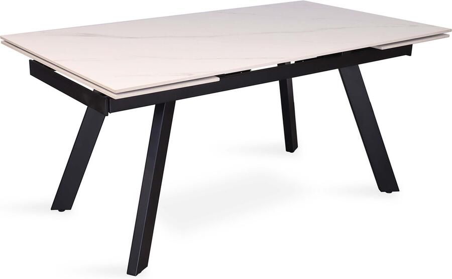 Rousseau Uitschuifbare eettafel Hertha 160 240 x 90 x 76 cm Wit Steen- imitatie marmer - Foto 2