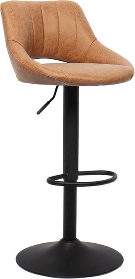 Rousseau Verstelbare barkruk Mirabella PU kunstleer cognac