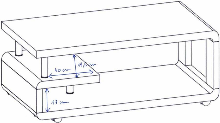Rousseau Salontafel Bruin 115x60x43 cm