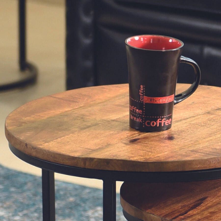 Rousseau Bijzettafel Salontafel 'Plano' 3-delig Mango Hout - Foto 3