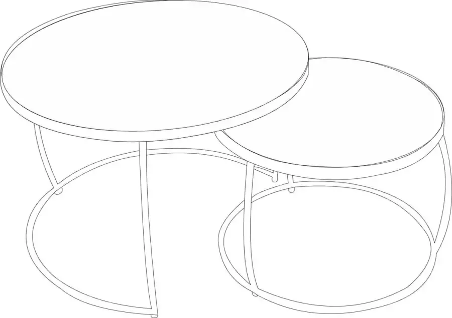 Rousseau Salontafel 'Lars' 2-delig Mango Hout - Foto 3