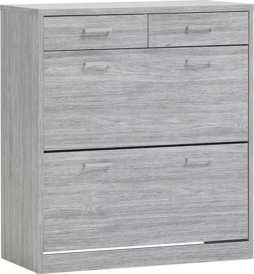 Rousseau Schoenenkast Spacio 2 grote & 2 kleine laden grijze eik