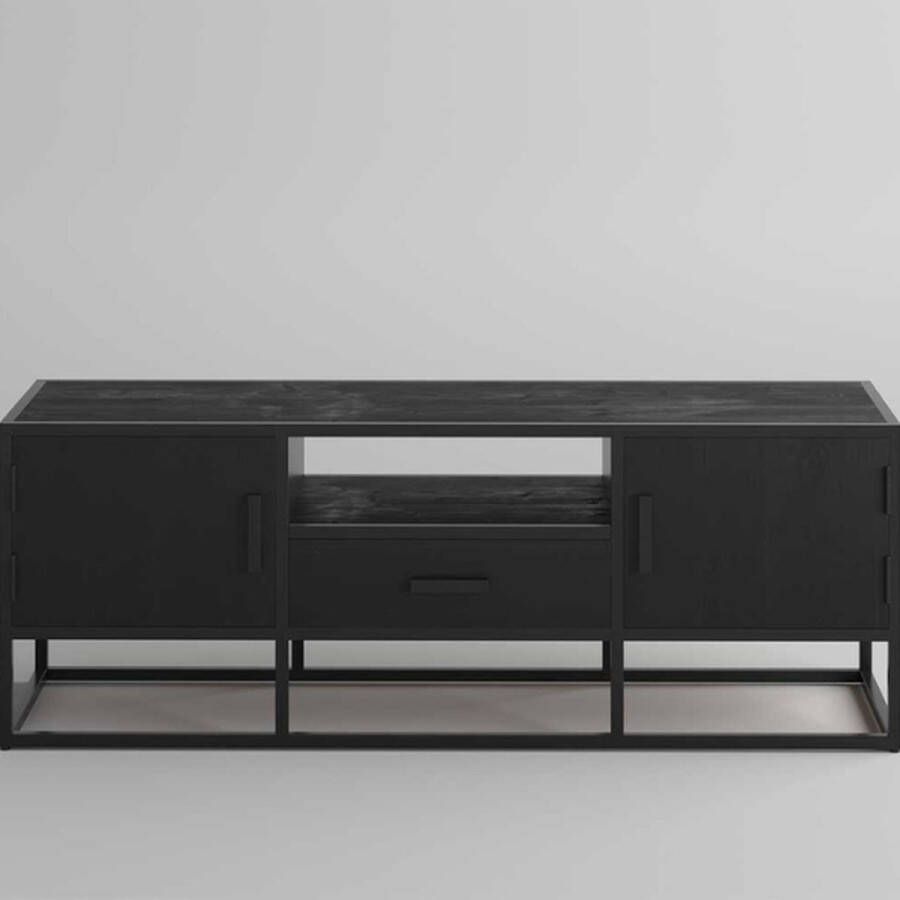 Rousseau TV Meubel Madeira TV-meubel: Zwart Magnolia Exotisch Hout en Metaal 140cm Zwart