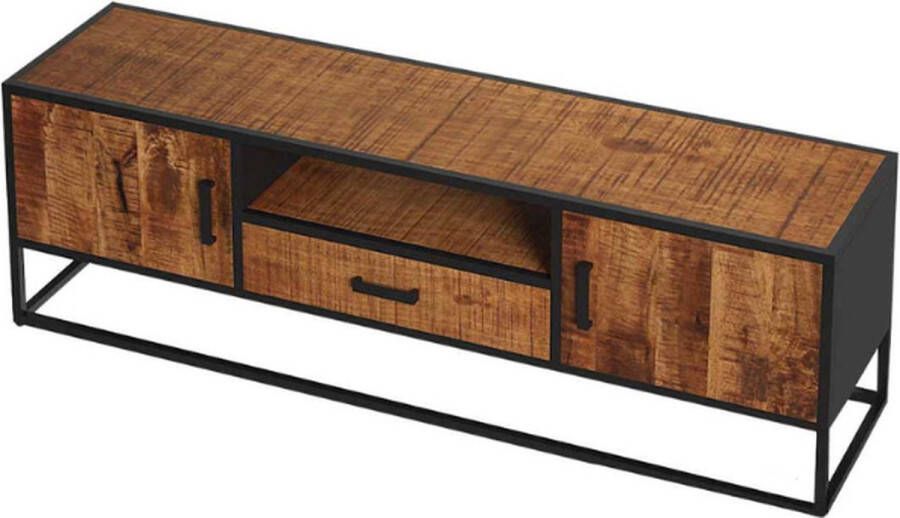 Rousseau TV Meubel Magnolia TV-meubel: Madeira Metalen Frame en Exotisch Hout 50xx40 160cm Bruin - Foto 2