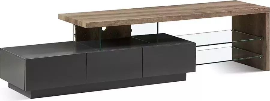 Rousseau TV Meubel Tv-meubel Deena met 3 lades 180cm Bruin; Grijs